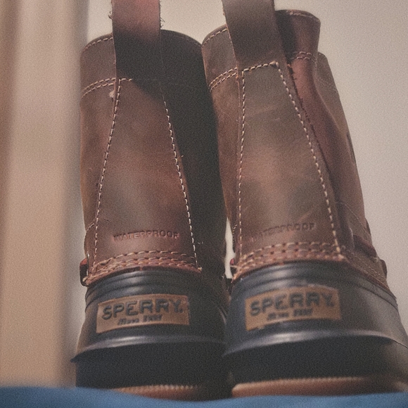 Men's Decoy Duck Boot in Dark Tan and Navy by Sperry - Picture 7 of 12